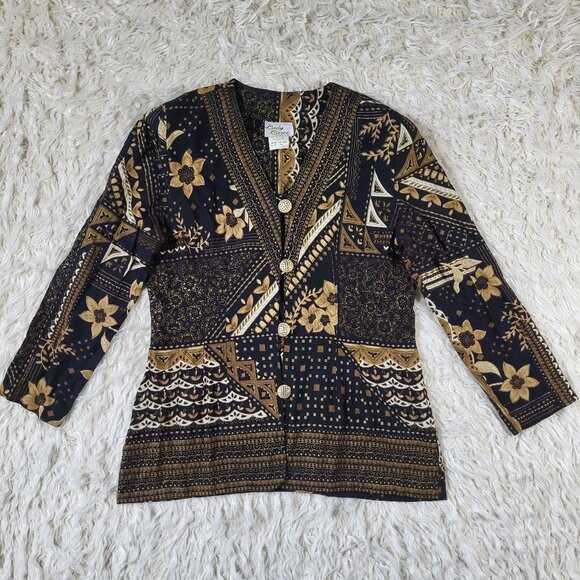 Lady Carol Tops - Lady Carol Vintage Floral Blazer/ Cardigan Size 16